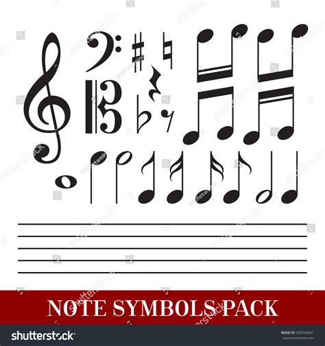 Set Music Notes Symbols Eps 10 เวกเตอร์สต็อก ปลอดค่าลิขสิทธิ์