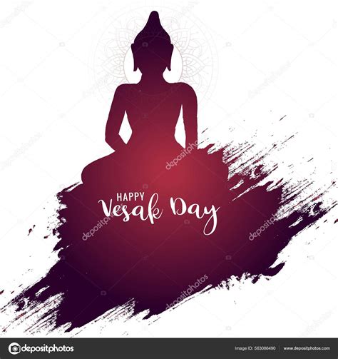 Happy Buddha Purnima Vesak Day Traditional Background Stock Vector