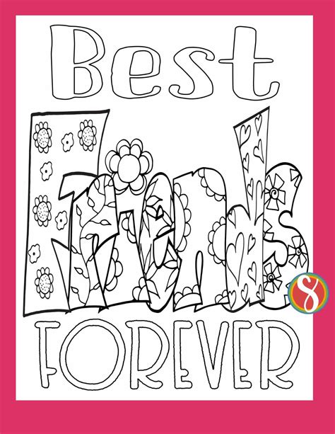 Free Best Friends Coloring Pages — Stevie Doodles