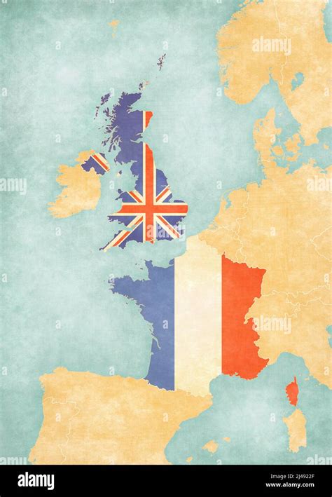 France uk map hi-res stock photography and images - Alamy