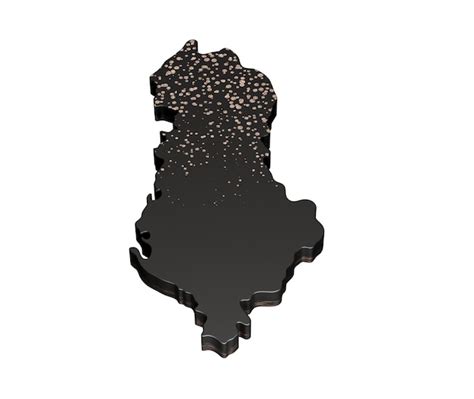 Ilustração 3d De Mapa Preto Exclusivo Premium Da Albânia Isolada Em