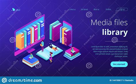 P gina De Aterrizaje Isom trica 3D De La E biblioteca Ilustración del