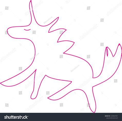 Pink Unicorn Drawing Sketch Vector Line Stock Vector (Royalty Free ...