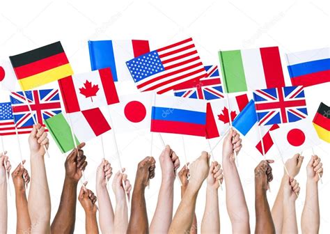 Flagshands Holding Different Flags Stock Photo By ©rawpixel 52455079