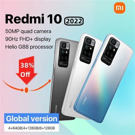 Xiaomi Redmi 10 2022 4GB 64GB 4GB 128GB MediaTek Helio G88 Octa Core