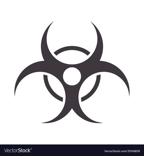 Biohazard caution signal isolated icon Royalty Free Vector