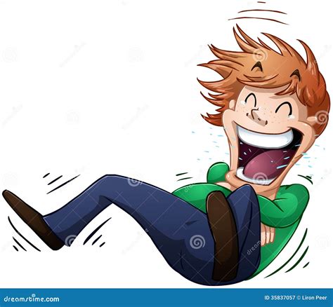 Guy Rolls On Floor Laughing Stock Vector Illustration Of Happy Back