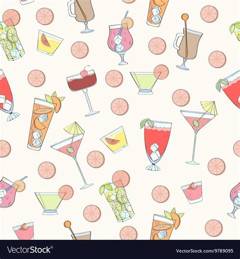 Seamless Cocktail Pattern Royalty Free Vector Image