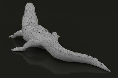 3d Model Low Poly Alligator Crocodile Vr Ar Low Poly Max Obj Fbx Mtl