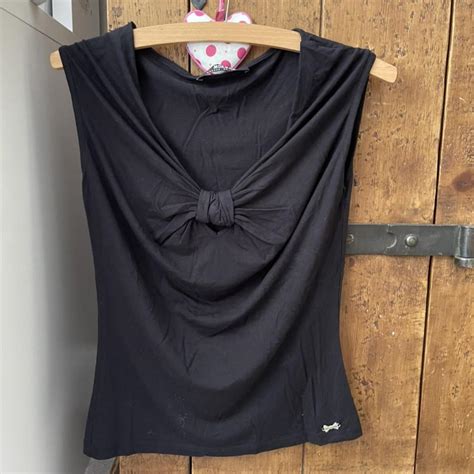 VINTAGE Black Morgan De Toi Top With Bow Detail And Depop