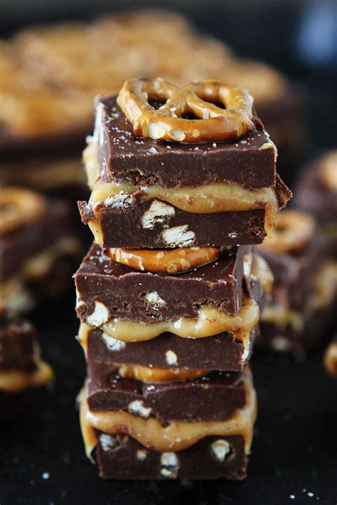 Salted Caramel Pretzel Fudge Recipe On Twopeasandtheirpod This