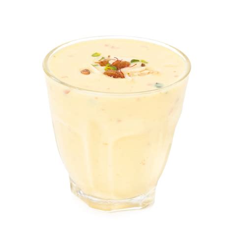 Premium Photo Fresh Almond Saffron Milk Badam Shake Isolated On