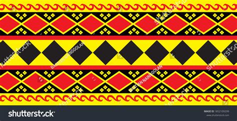 Traditional Yellow Red Pattern Nias Tribe Stock Illustration 1852109299