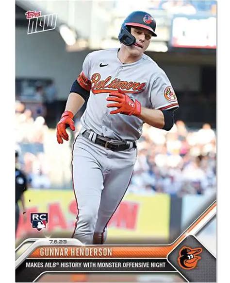 Mlb Baltimore Orioles 2023 Now Baseball Single Card Gunnar Henderson Exclusive 532 Rookie Makes