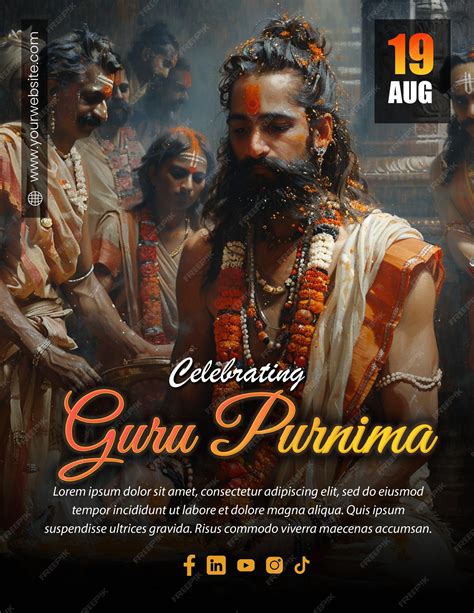 Premium Psd Modern Guru Purnima Event Custom Flyer Design