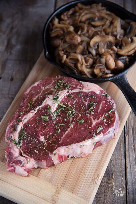 Ribeye With Caramelized Onions And Mushrooms Recipe | Paleo Leap