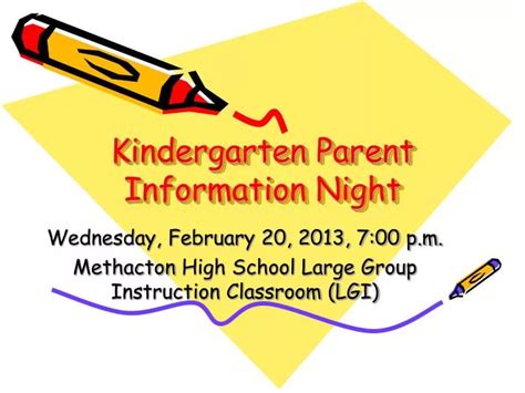 Ppt Kindergarten Parent Information Night Powerpoint Presentation