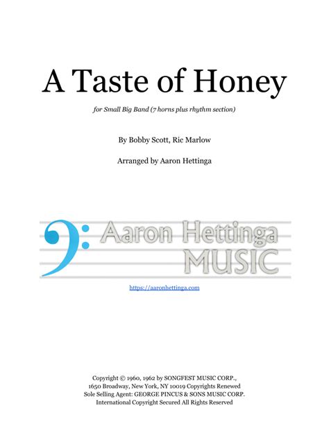 A Taste Of Honey Sheet Music The Beatles Jazz Ensemble