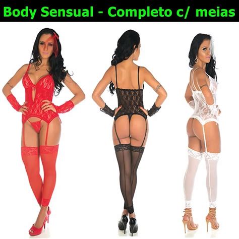 Lingerie Sensual Espartilho Meia Body Luva Shopee Brasil