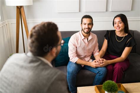 Therapist Helping A Couple Save Their Marriage Stock Photo Image Of