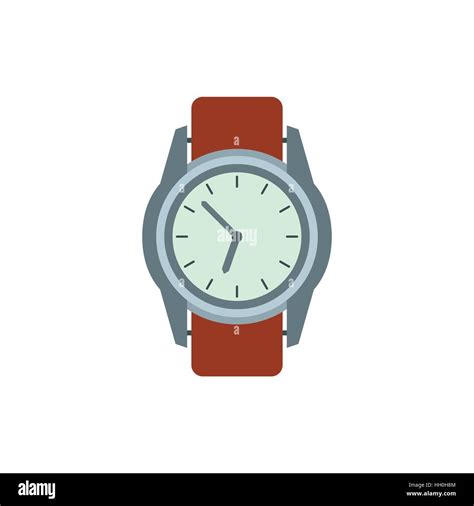 Wrist Watch With Brown Leather Strap Icon Stock Vector Image And Art Alamy