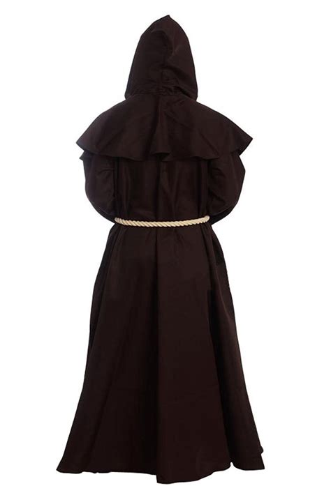 Friar Medieval Hooded Monk Renaissance Priest Robe