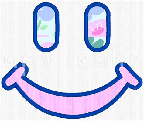 Smiley Face Smile Happy Face Applique Machine Embroidery Applique