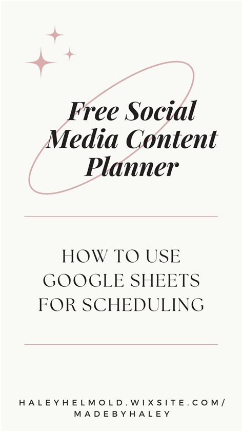 Free Social Media Content Planner How To Use Google Sheets For