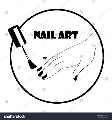 Vector Black White Nail Art Logo Stock Vector (Royalty Free) 510895303 ...