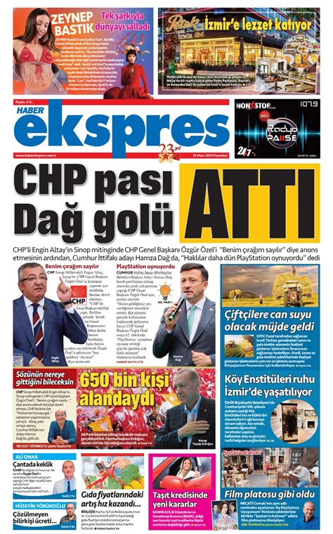 Haber Ekspres Gazetesi 25 Mart 2024 Haber Ekspres İzmir Haberleri