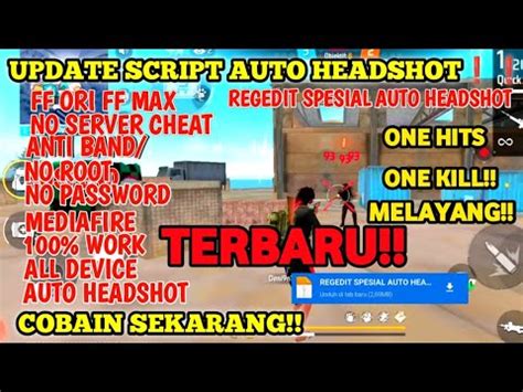 UPDATE REGEDIT SPESIAL AUTO HEADSHOT FF ORI DAN FF MAX NO PW NO SERVER