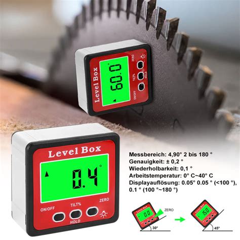 Digital Level Angle Gauge Magnetic Protractor Inclinometer With Hold