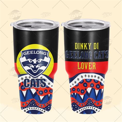 Afl Dinky Di Geelong Cats Lover Aboriginal Flag X Indigenous Stainless