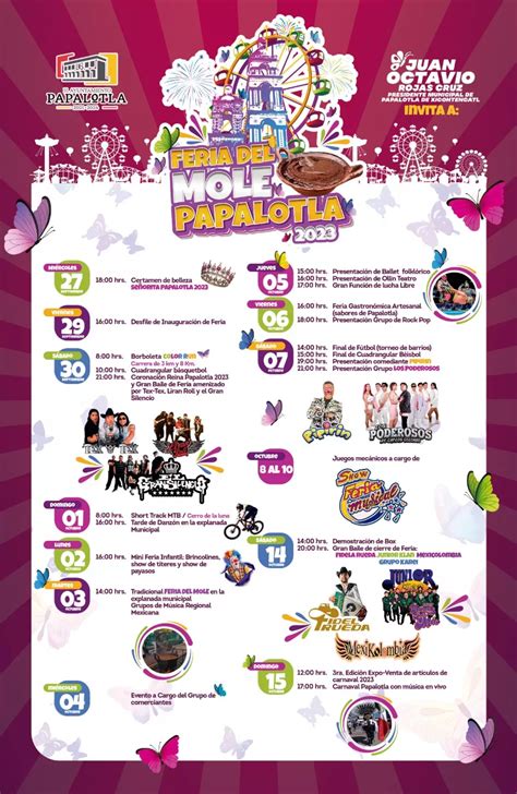 Programa Feria del Mole Papalotla 2023 FERIAS Y CONCIERTOS EN MÉXICO