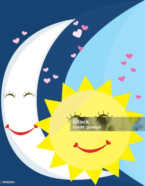 Sun And Moon Characters For Children Stock Illustration - Download ...