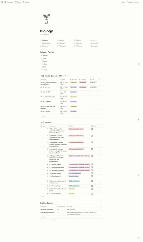 Notion Syllabus Template