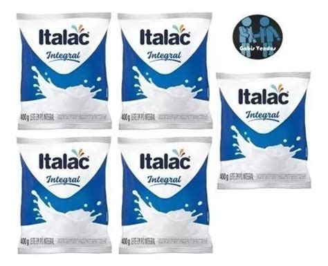 Kit C 5 Leite Em Pó Integral Italac Pacote 400g Frete grátis