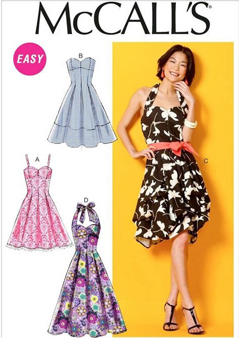 Halter Top Dress Pattern Strapless Dress Pattern Sundress Pattern Mccalls Sewing Pattern