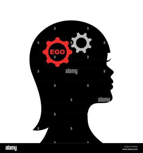 Woman With Ego In His Head Silhouette Vector Illustration Eps10 Stock