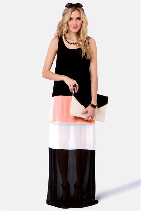 Cute Maxi Dress Color Block Dress 46 00 Lulus