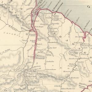 1851 British Guayana Guiana Map Old Map Of Guiana Old Style Giant