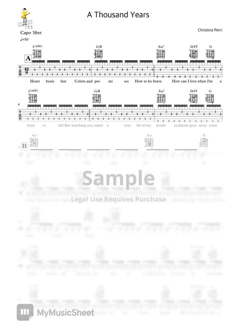 Christina Perri A Thousand Years Guitar Tab 악보 By 서동욱