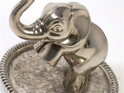 Vintage Silver Plated Elephant Ring Jewelry Holder Seba Made