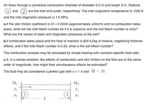 Air Flows Through A Cylindrical Combustion Chamber Of Chegg