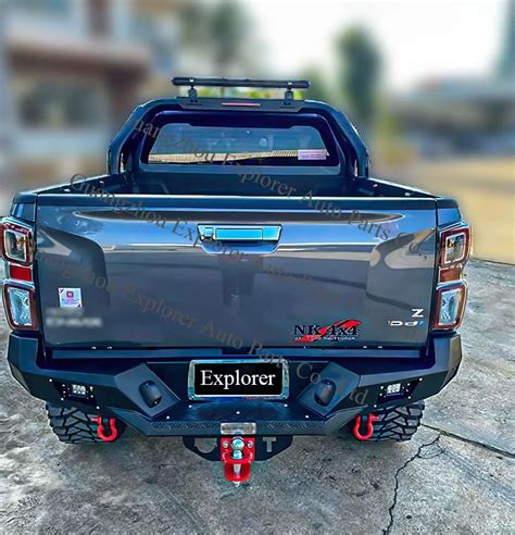 Rear Bumper For Dmax 2020 2022 Car Accessories With Led Light Shackle