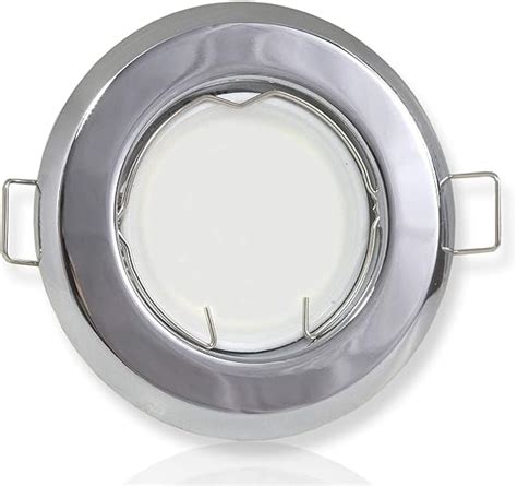 Led Recessed Spotlight Chrome Round 7 Watts Cold White 230v Gu10