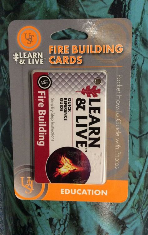 Live Learn Fire Building Cards Survival Tool Emergency Preparadness