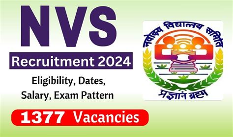 Nvs Recruitment 2024 Correction Window Opens For 1377 Posts Direct