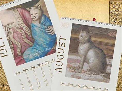 Cat Wall Calendar 2024 Ugly Cats In Renaissance Painting Calender 2024