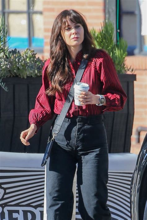 ZOOEY DESCHANEL Out for Coffee at Alfred Coffee in Santa Monica 02/08